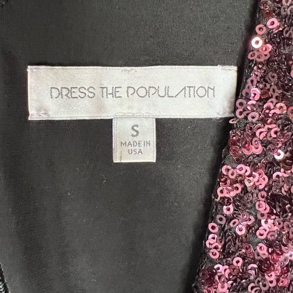 Dress The Population Zoe Sequin V Neck Body Con Dress Size Small - Picture 6 of 10